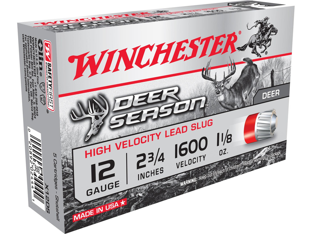 Winchester Deer Season Extreme Slug Ammunition 12 Gauge 2-3/4" 1-1/4 oz Slug Box of 5