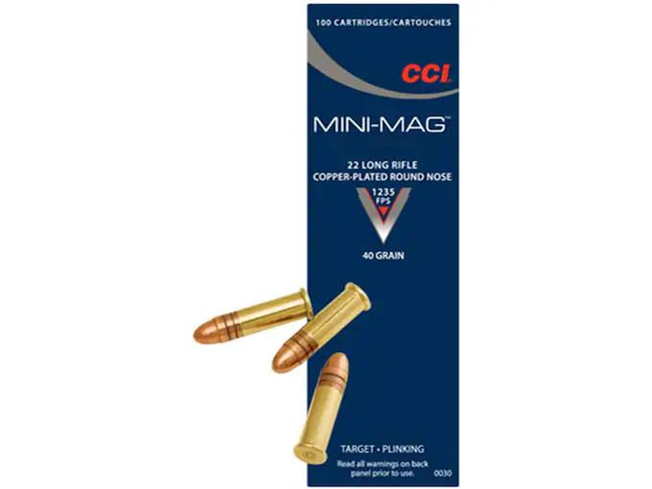 CCI Mini-Mag .22 Long Rifle 40 gr Plated Lead Round Nose 100 rds.