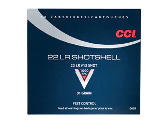CCI .22 Long Rifle Shotshell 31 gr #12 Shot 20 rds.
