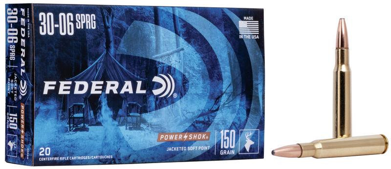 Federal Power-Shok Ammunition 30-06 Springfield 150 Grain Soft Point Box of 20 #3006A