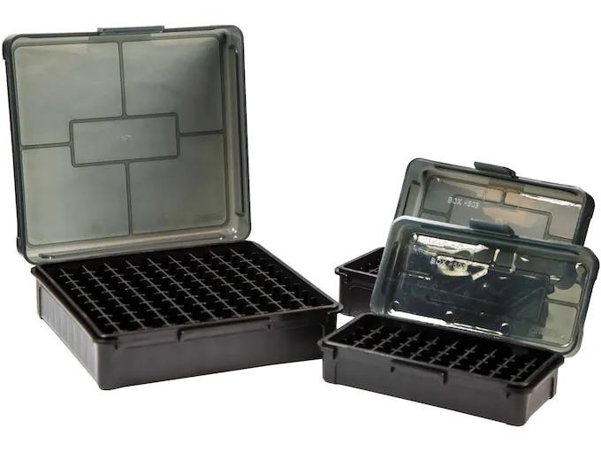 Frankford Arsenal Hinge-Top Ammo Box Plastic Gray and Black 243/6.5cm/308