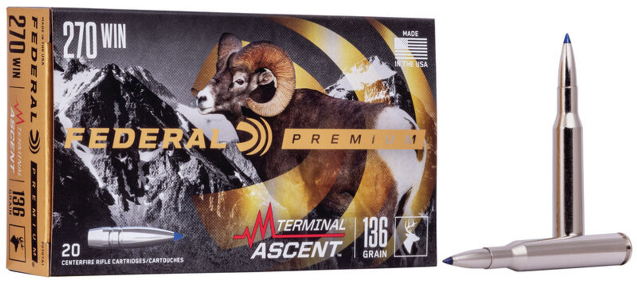 Federal Premium Terminal Ascent 270 Win 136gr #P270TA1 20 Rounds