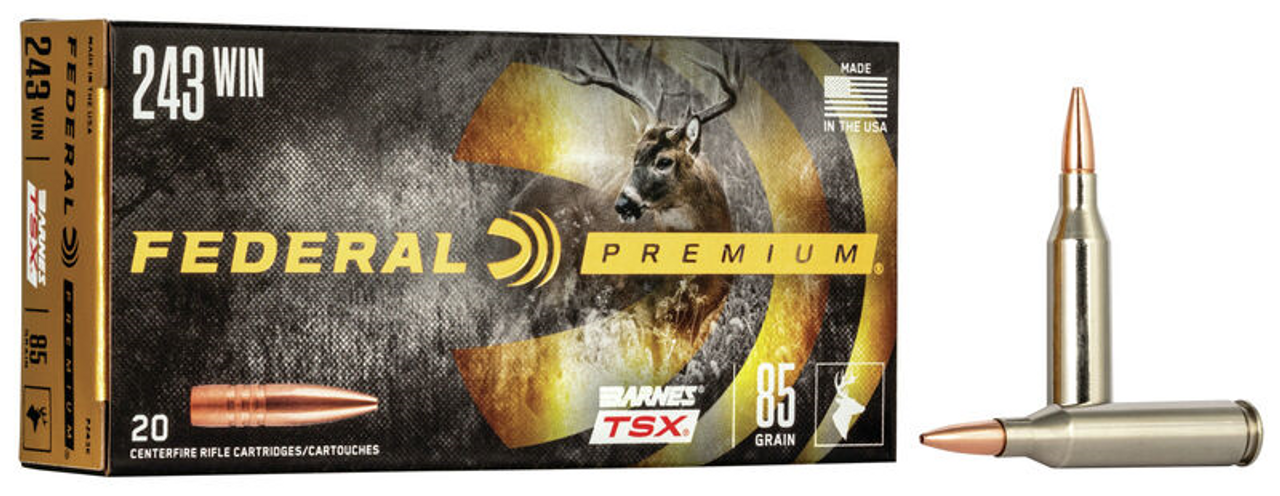 Federal Premium Barnes TSX 243 Win 85gr #P243K 20 Rounds Federal Premium Barnes TSX 243 Win 85gr #P243K 20 Rounds