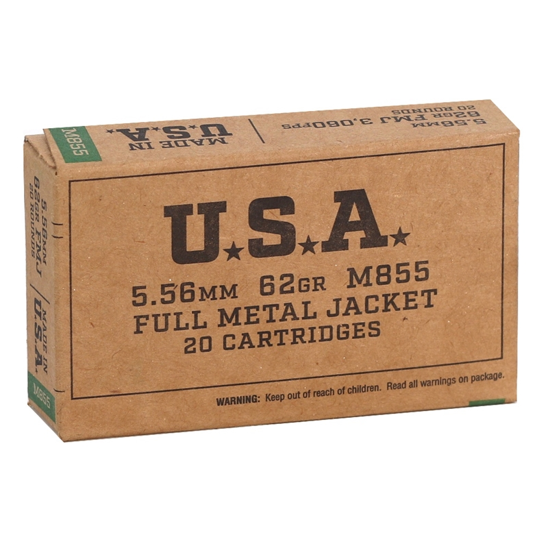 Winchester M855 5.56 Nato 62gr FMJ #SGM855KW 20 Rounds