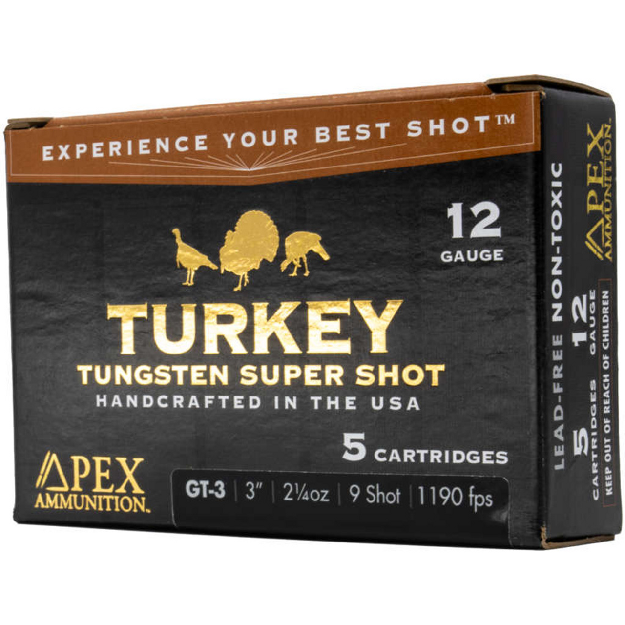 Apex Turkey TSS 12 GA 3" 2-1/4oz #9 Shot #GT3 5 Rounds Apex Turkey TSS 12 GA 3" 2-1/4oz #9 Shot #GT3 5 Rounds