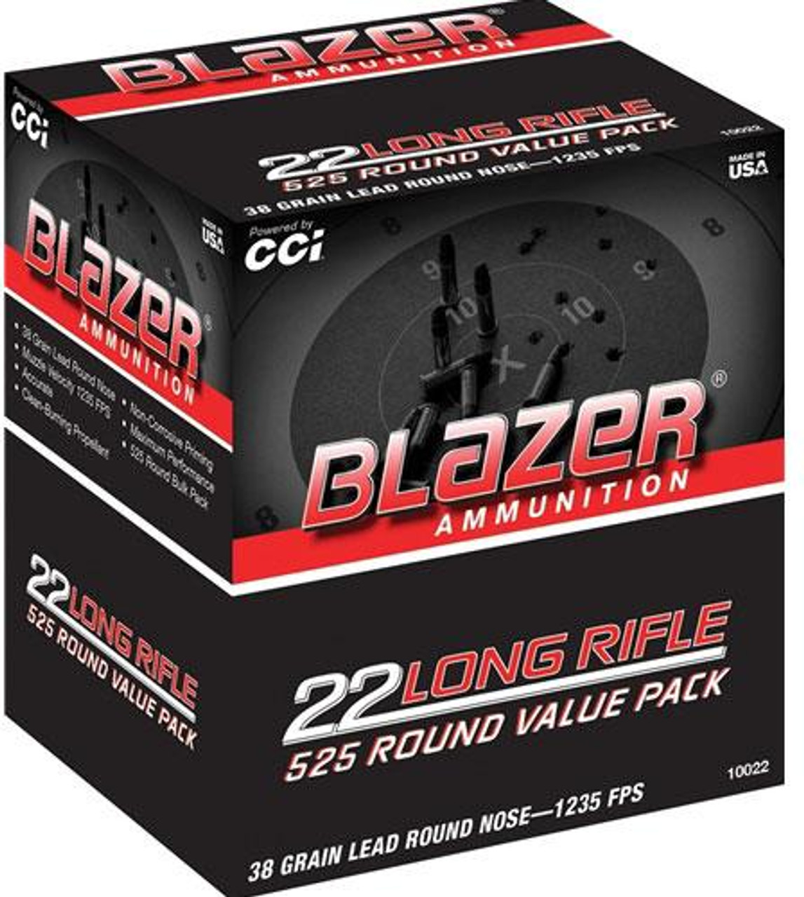 CCI Blazer .22 Long Rifle Lead Round Nose 38 gr 525 rds. CCI Blazer .22 Long Rifle Lead Round Nose 38 gr 525 rds.