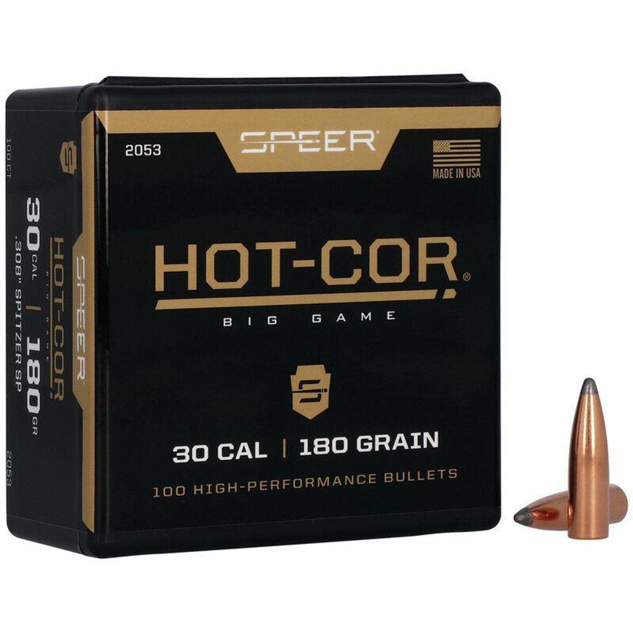 Speer .308 cal 180gr Hot-Cor Rifle Bullets #2053 (1-100 ct box)