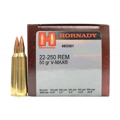 Hornady Varmint Express .22-250 Rem 50gr V-MAX #83361 50 Rounds