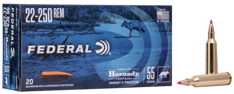 Federal Varmint & Predator 22-250 55gr #V22250VM2 20 Rounds