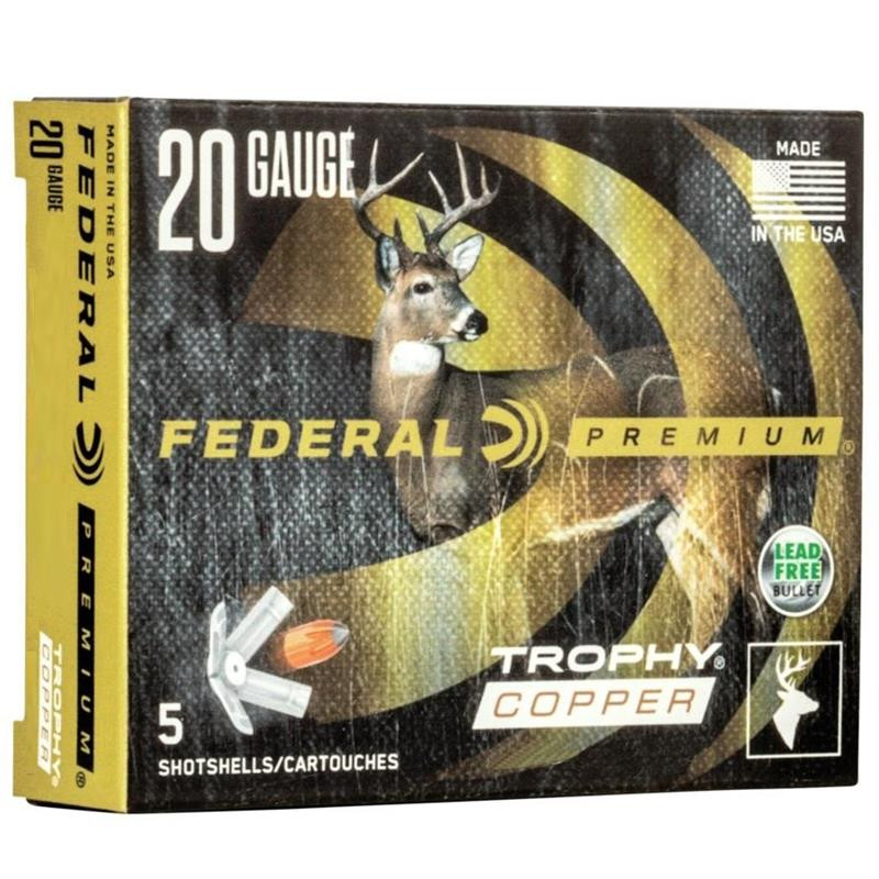 Federal Premium 20 ga 2-3/4in 275gr Freight Train Copper Sabot Slug #P208 FT 5 ROunds