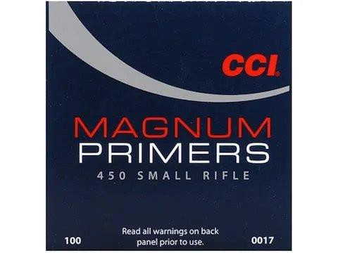 CCI Small Rifle Magnum Primers #450 100 Count (1 Tray of 100)