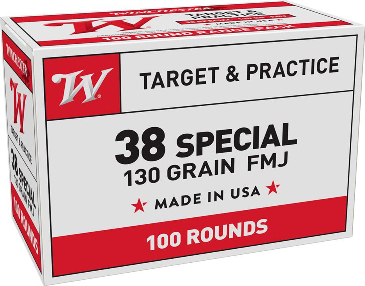 Winchester Target 38 Spl. 130gr FMJ #USA38SPVP 100 Rounds Winchester Target 38 Spl. 130gr FMJ #USA38SPVP 100 Rounds
