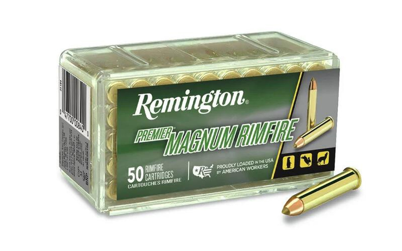 Remington 22 WMR Premier Magnum Rimfire 33gr #21184 50rds Remington 22 WMR Premier Magnum Rimfire 33gr #21184 50rds