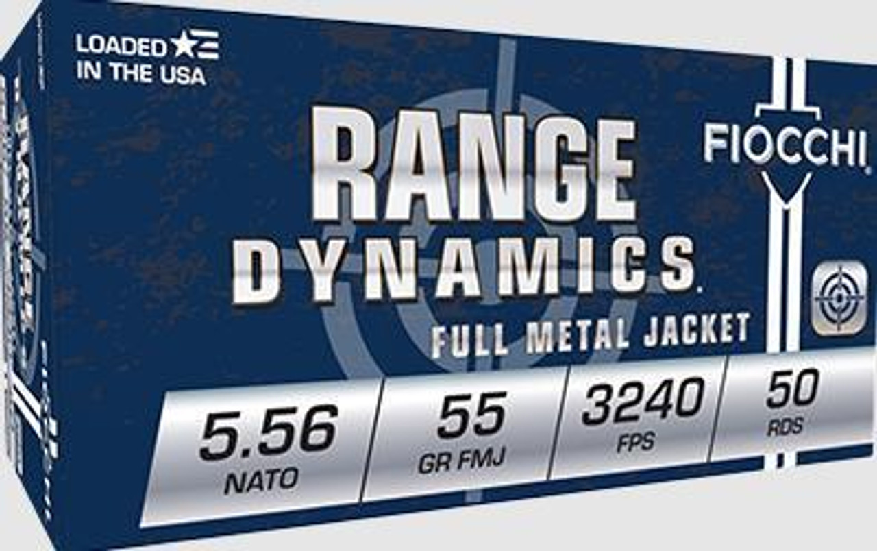 Fiocchi Range Dynamics 5.56 Nato FMJ #556M193L 1,000 Round Case