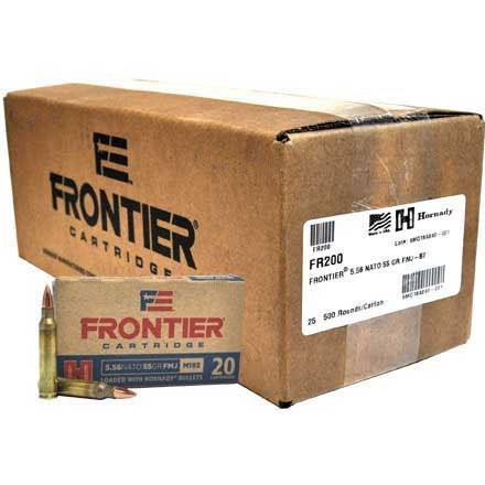 Hornady Frontier M193 556 Nato 55gr FMJ #FR200-Case 500 Rounds
