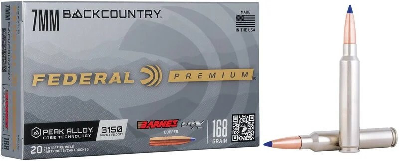 Federal Premium 7MM Backcountry 168gr Barnes LRX 20 Rounds