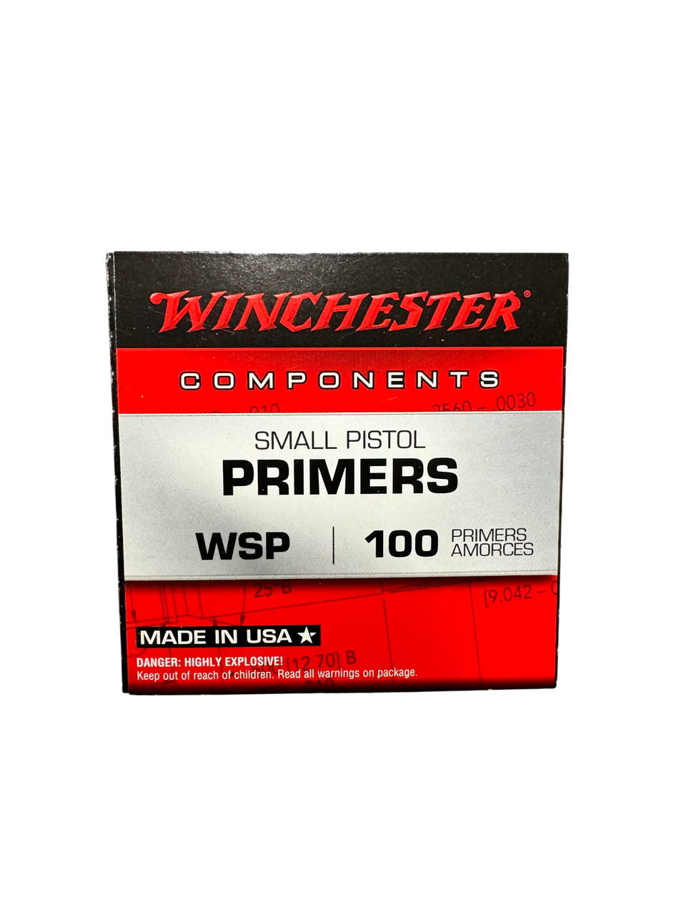Winchester Small Pistol Primers #1-1/2 Box of 100 (1 Tray of 100)