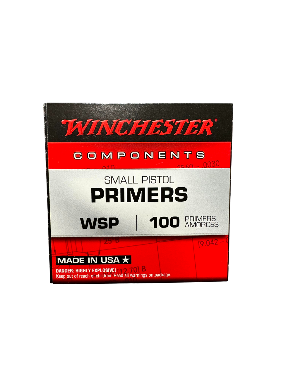 Winchester Small Pistol Primers #1-1/2 Box of 100 (1 Tray of 100)