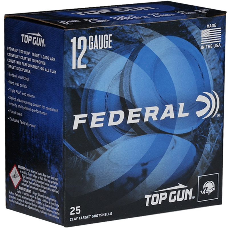 Federal Top Gun 12ga 2-3/4" 1-1/8oz 8 Shot #TGL12P8 Case 250 Rounds