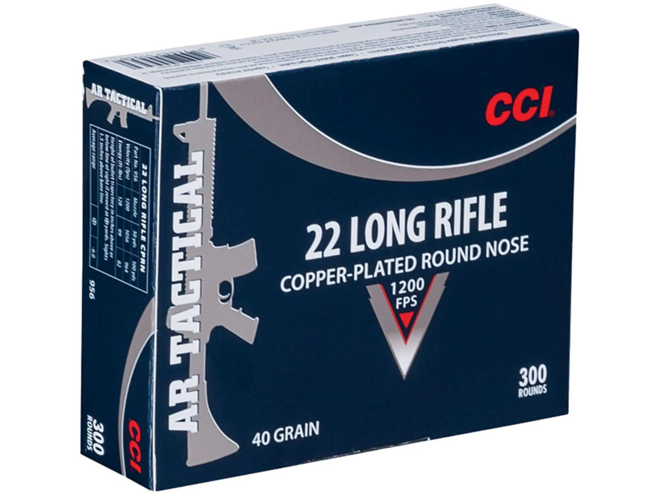 CCI Tactical .22 Long Rifle 40 gr Plated Lead Round Nose 300 rds.