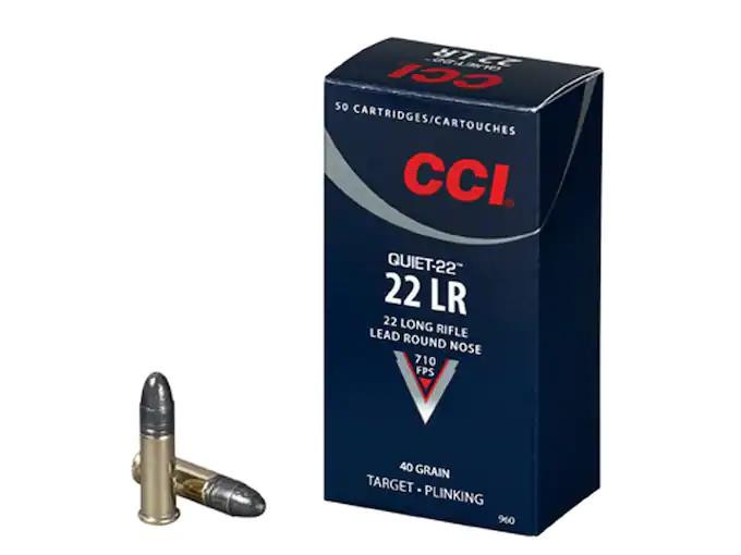 CCI Quiet .22 Long Rifle Subsonic 40 gr Lead Round Nose 50 rds.