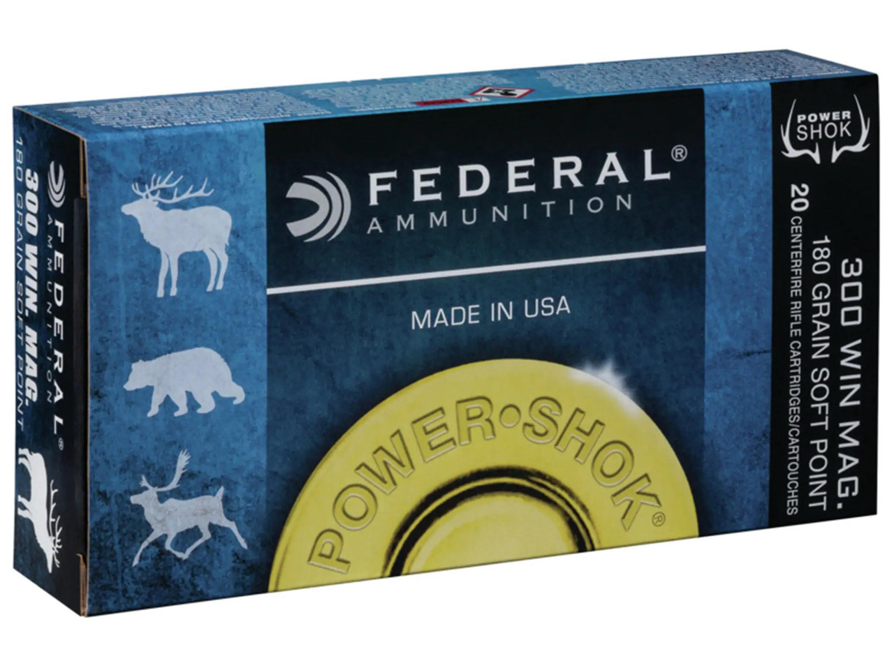 Federal Power-Shok .300 Winchester Magnum 180 gr Speer Soft Point 20 rds.