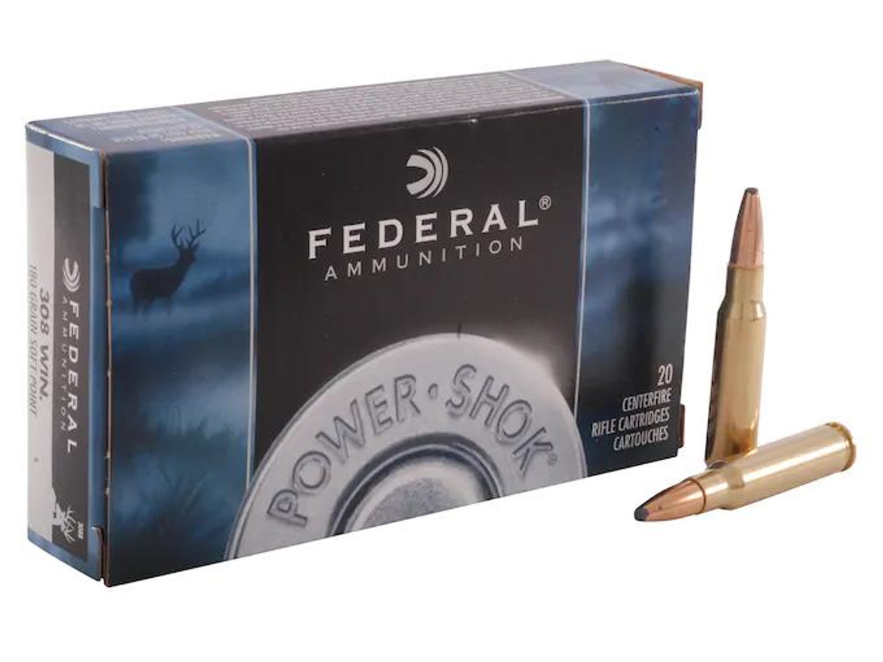 Federal Power-Shok .308 Winchester 180 gr Soft Point 20 rds.
