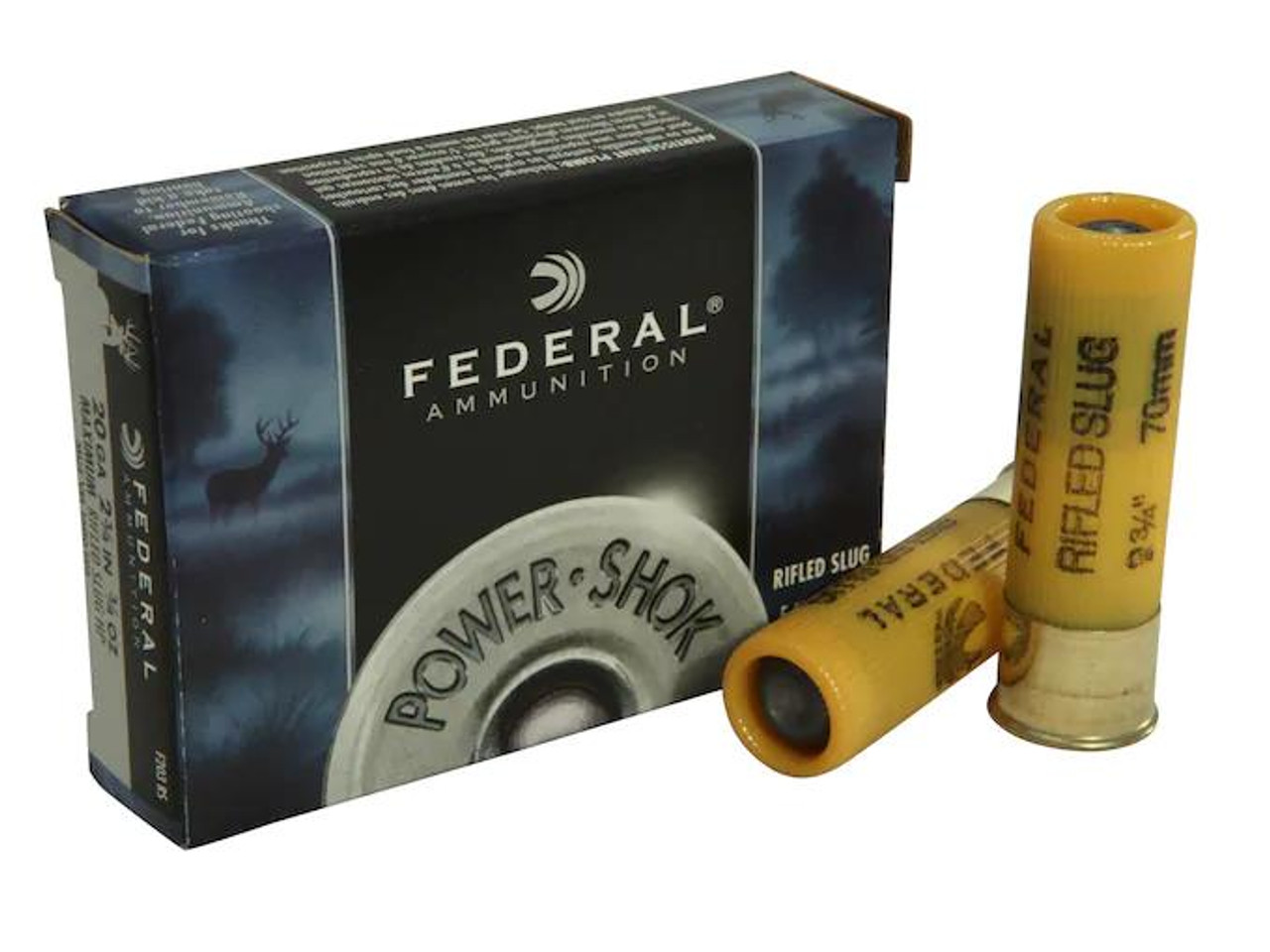 Federal Power-Shok 20 Gauge 2-3/4" 3/4 oz Hollow Point Rifled Slug 5 rds.