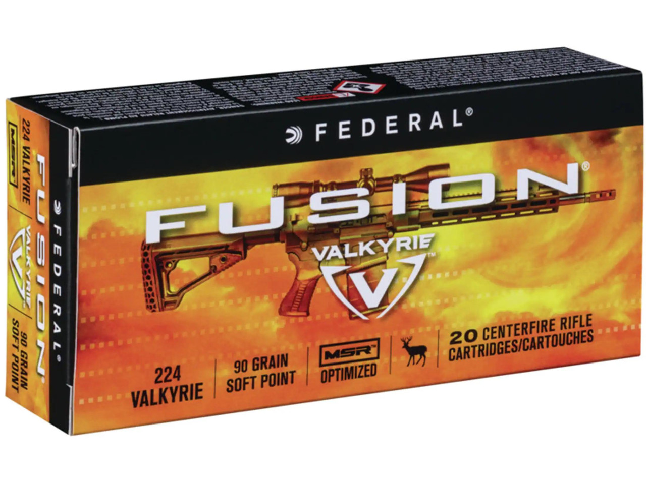 Federal Fusion MSR .224 Valkyrie 90 gr Spitzer Boat Tail 20 rds.