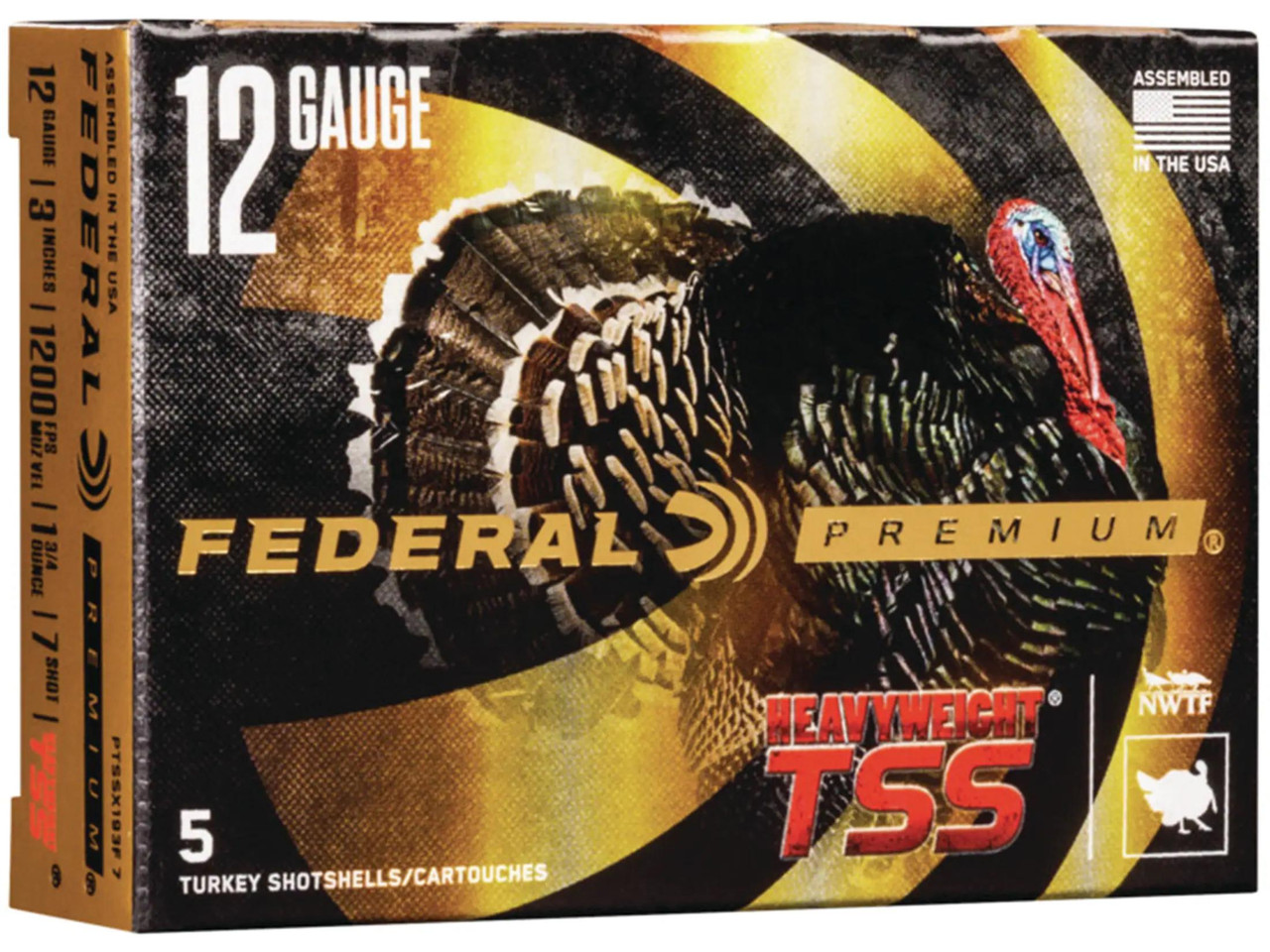 Federal Heavyweight TSS Turkey 12 Gauge 3" 1-3/4 oz. #7 Non-Toxic Tungsten Super Shot Flitecontrol Flex Wad 5 rds.