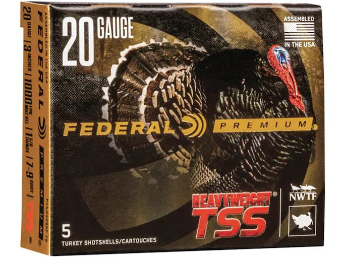 Federal Heavyweight TSS Turkey 20 Gauge 3" 1-5/8 oz. #7 and #9 Non-Toxic Tungsten Super Shot Flitecontrol Flex Wad 5 rds.
