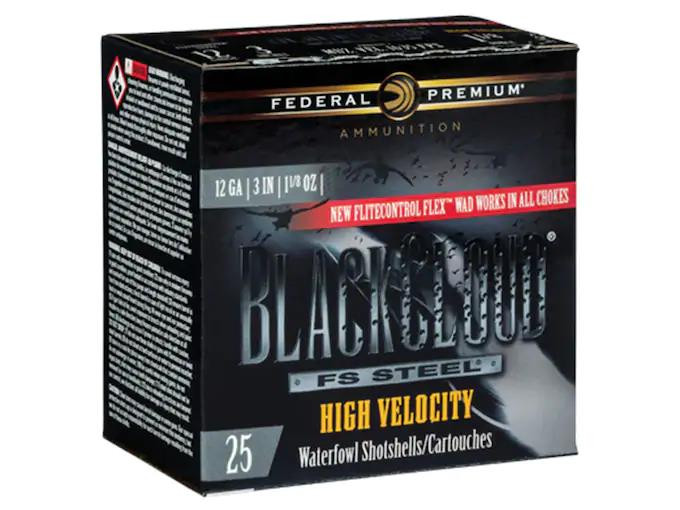 Federal Black Cloud High Velocity 12 Gauge 3" 1-1/8 oz. #4 Non-Toxic FlightStopper Steel Shot 25 rds.