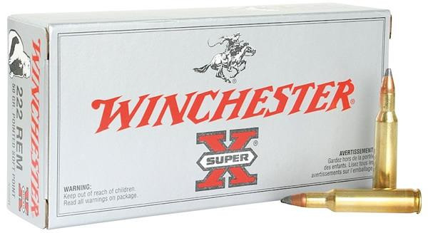 Winchester Super-X Rifle .222 Remington 50 gr Pointed Soft Point 20 rds.