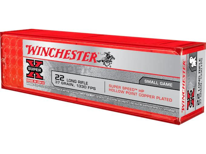 Winchester Super-X .22 Long Rifle 37 gr Plated Lead Hollow Point 100 rds.