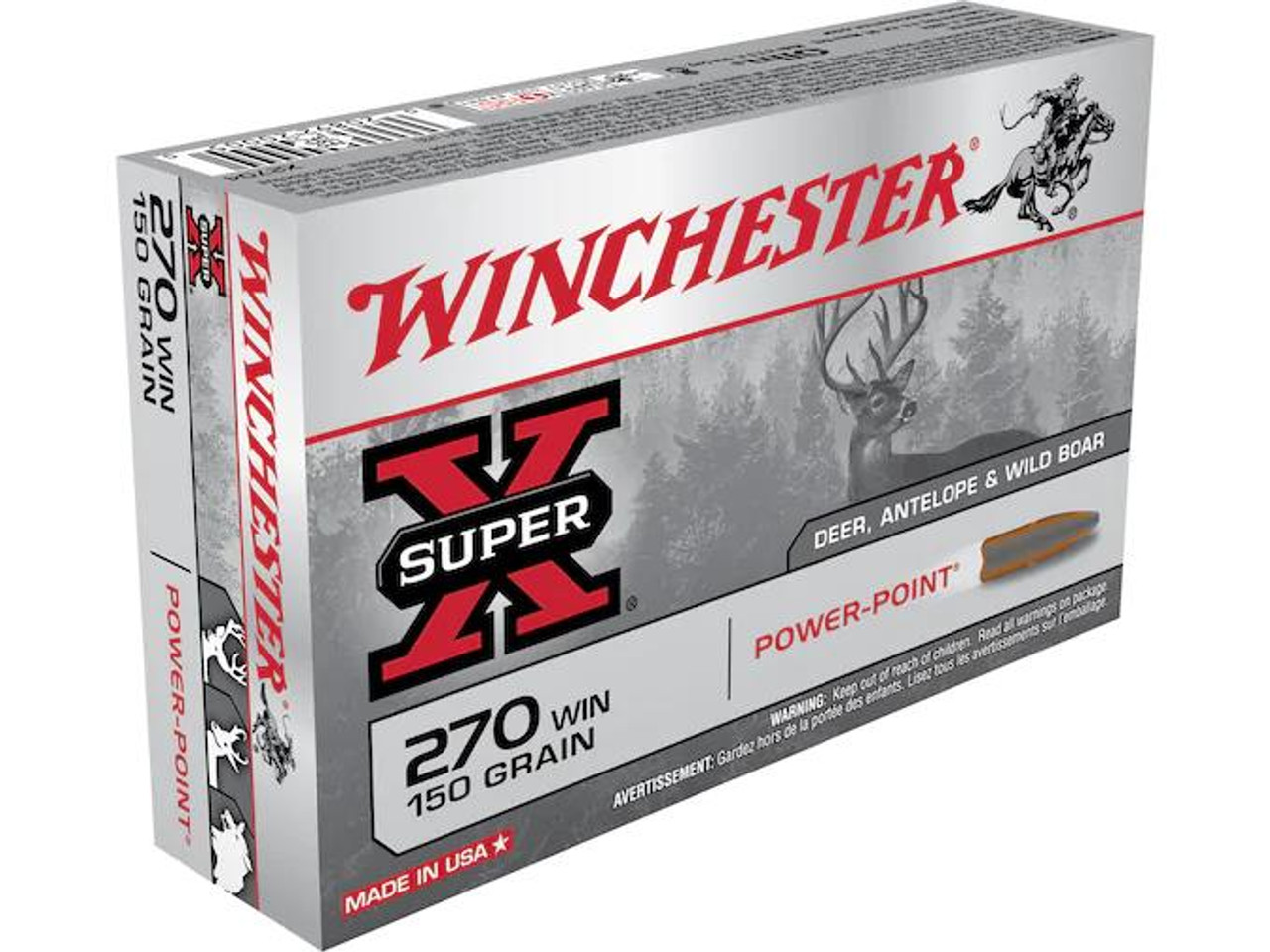 Winchester Super-X .270 Winchester 150 gr Power-Point 20 rds. Winchester Super-X .270 Winchester 150 gr Power-Point 20 rds.