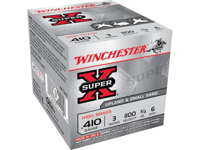 Winchester Super-X High Brass .410 Bore 3" 3/4 oz. #6 Shot 25 rds.