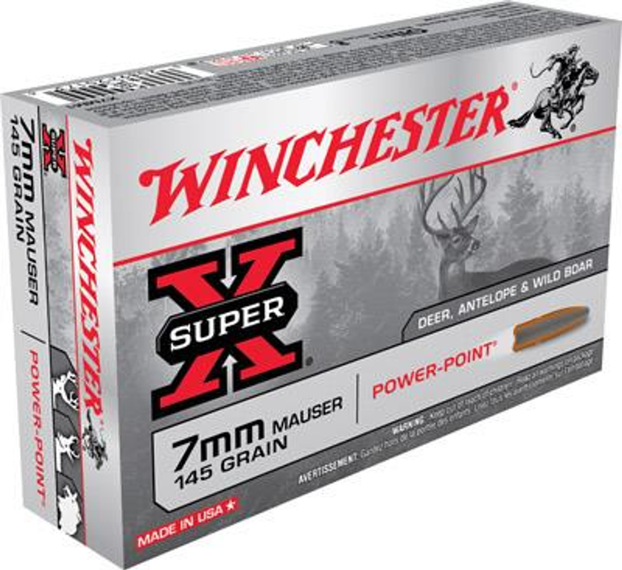 Winchester Super-X 7x57mm Mauser 145 gr Power-Point 20 rds.