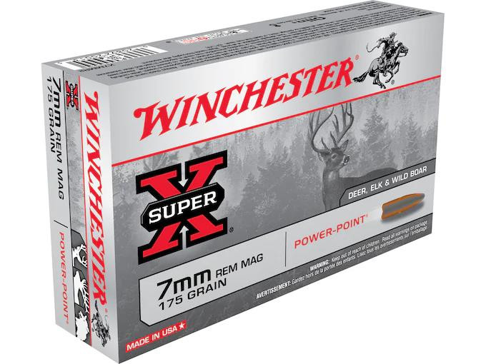 Winchester Super-X 7mm Remington Magnum 175 gr Power-Point 20 rds.