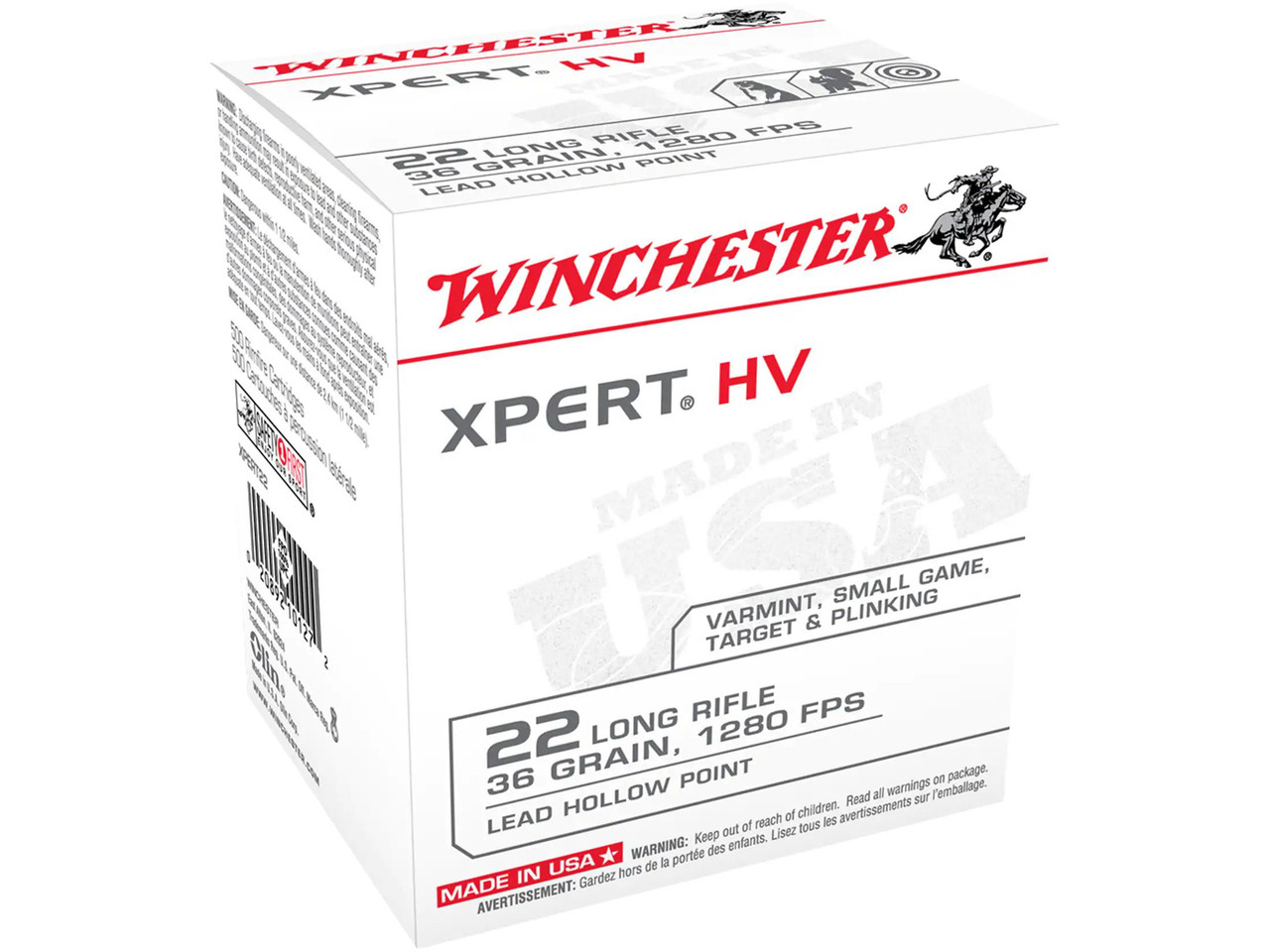 Winchester XPERT High Velocity .22 Long Rifle 36 gr Lead Hollow Point 500 rds,