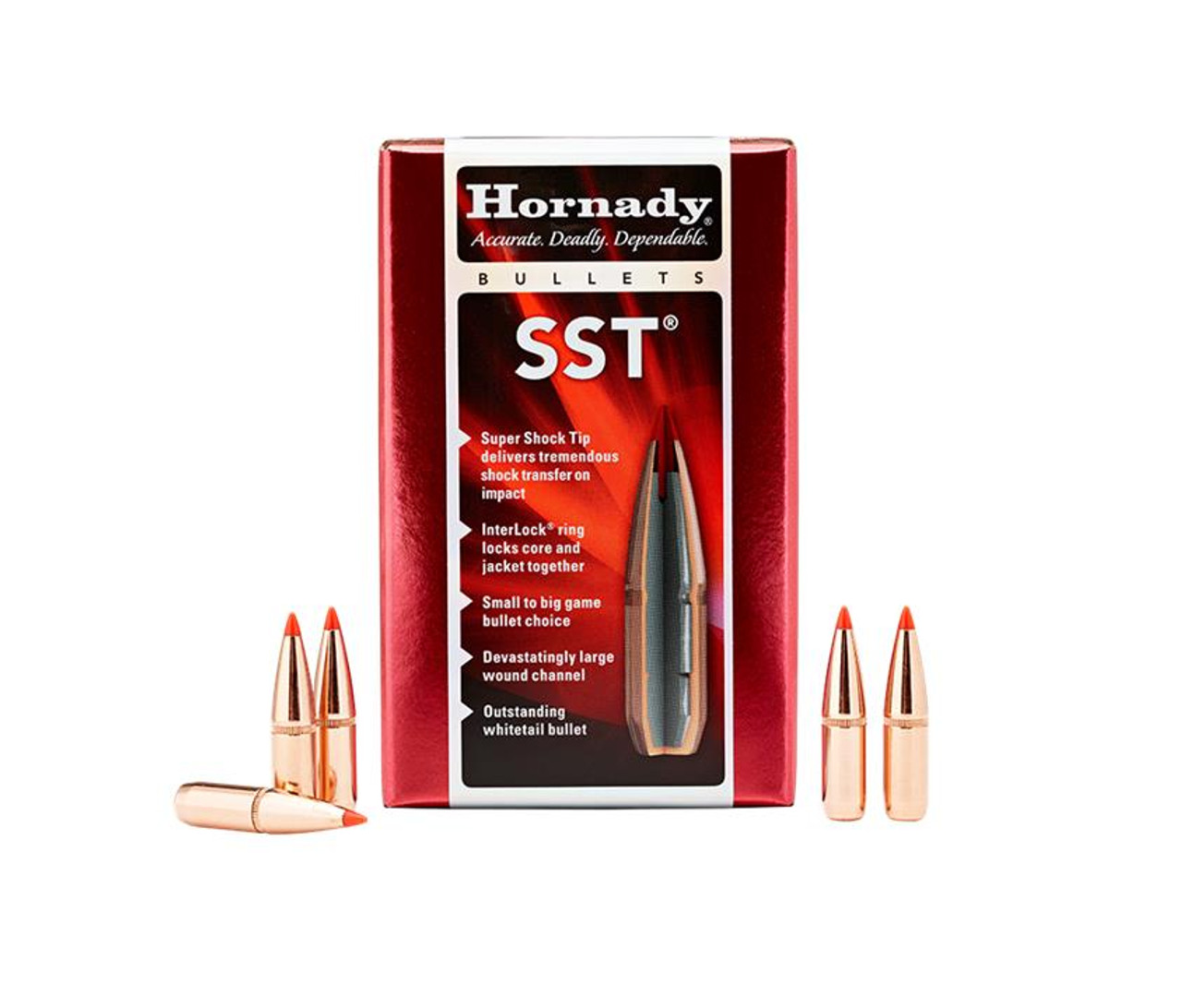 Hornady SST Bullets 25 Caliber .257 Diameter 117 Grain InterLock Polymer Tip Spitzer Box of 100