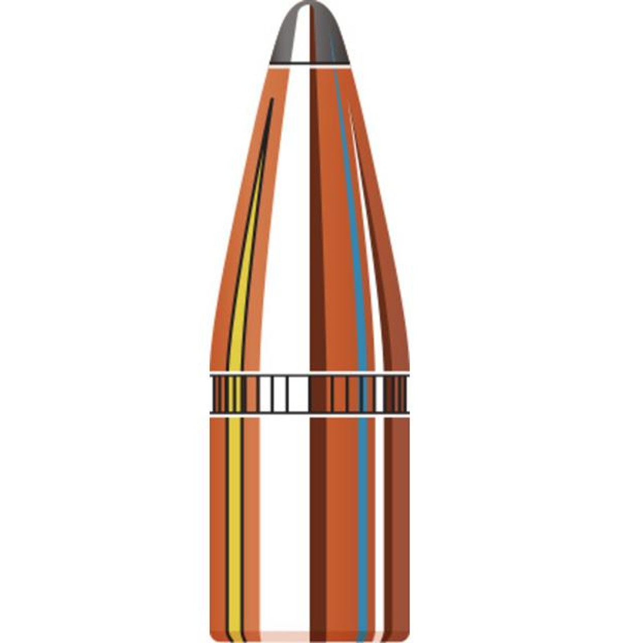 Hornady Bullets 22 Caliber .224 Diameter 55 Grain Spire Point Boat Tail with Cannelure Box of 100 Hornady Bullets 22 Caliber .224 Diameter 55 Grain Spire Point Boat Tail with Cannelure Box of 100