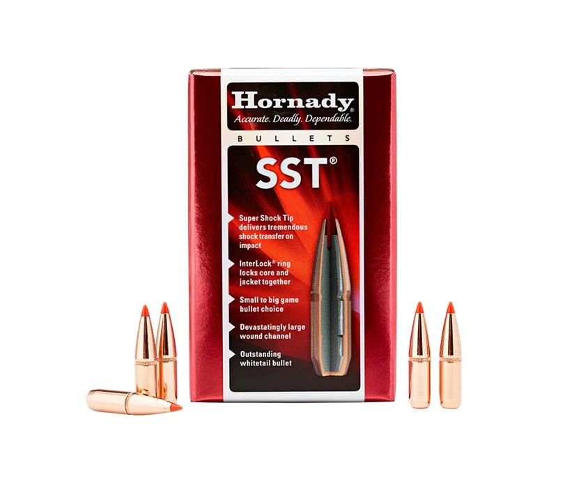 Hornady SST Bullets 30 Caliber .308 Diameter 165 Grain InterLock Polymer Tip Spitzer Boat Tail Box of 100