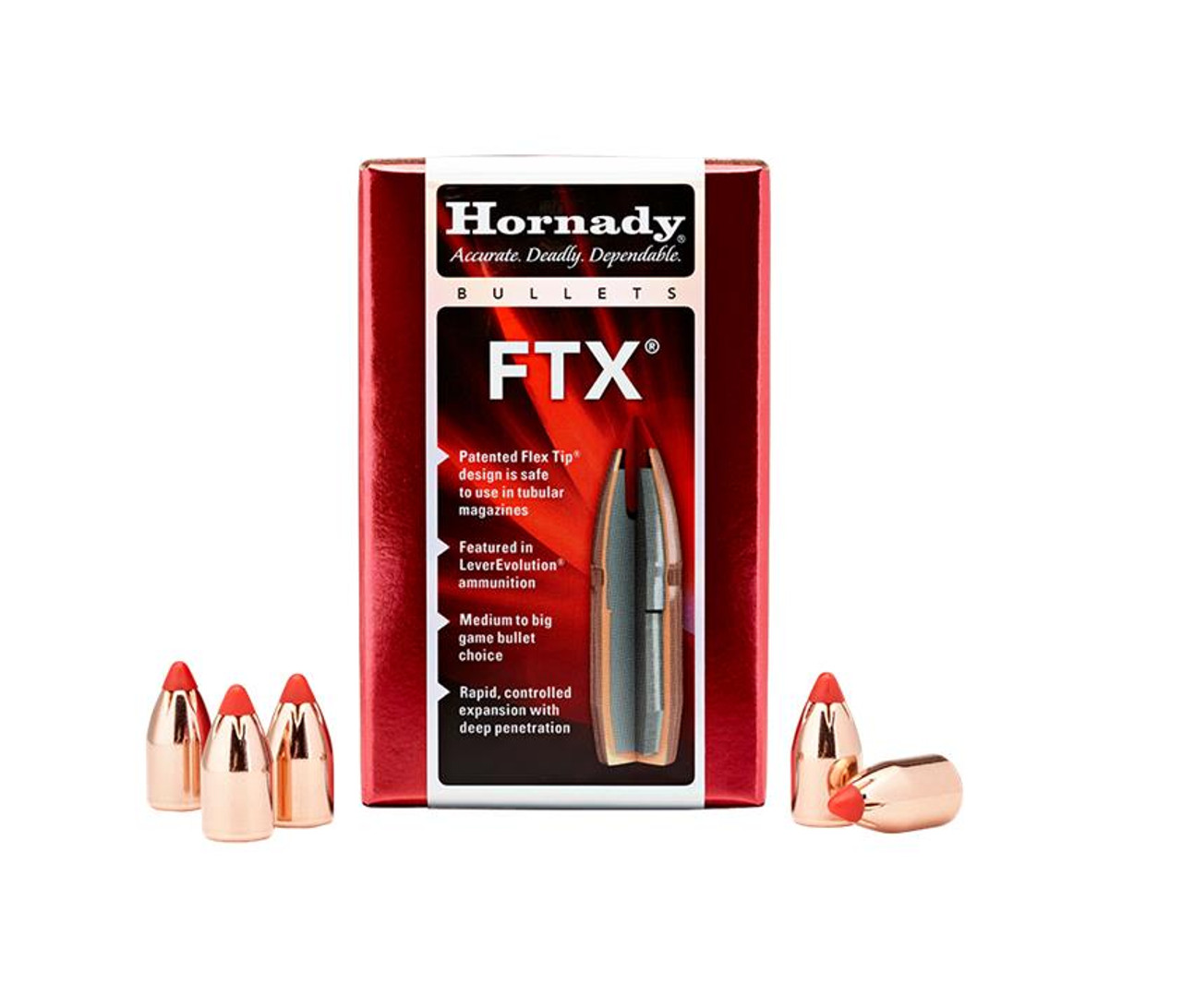 Hornady 45 Caliber .452 Diameter 250 Grain FTX Bullets Flex Tip Expanding Box of 50