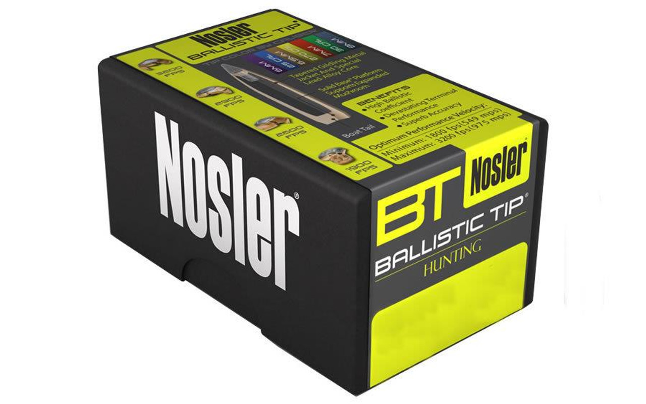 Nosler Ballistic Tip Hunting Bullets 25 Caliber .257 Diameter 115 Grain Spitzer Boat Tail Box of 50