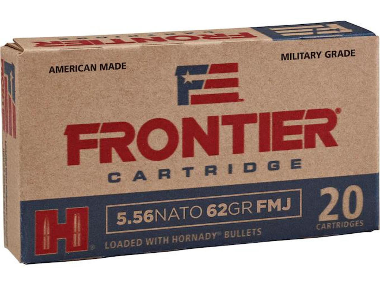 Hornady Frontier Cartridge Military Grade 5.56x45mm NATO 62 gr FMJ Boat Tail 150 rds.
