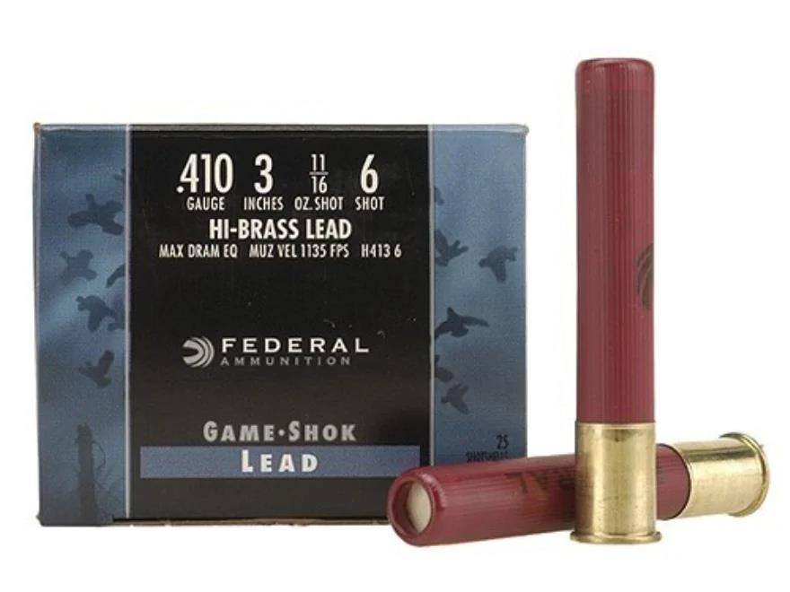 Federal Game-Shok Hi-Brass Ammunition 410 Bore 3” #6