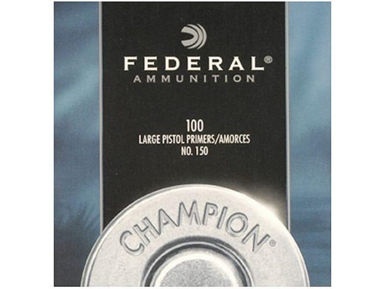 Federal Large Pistol Primers #150 Box of 100 (1 Tray of 100) Federal Large Pistol Primers #150 Box of 100 (1 Tray of 100)