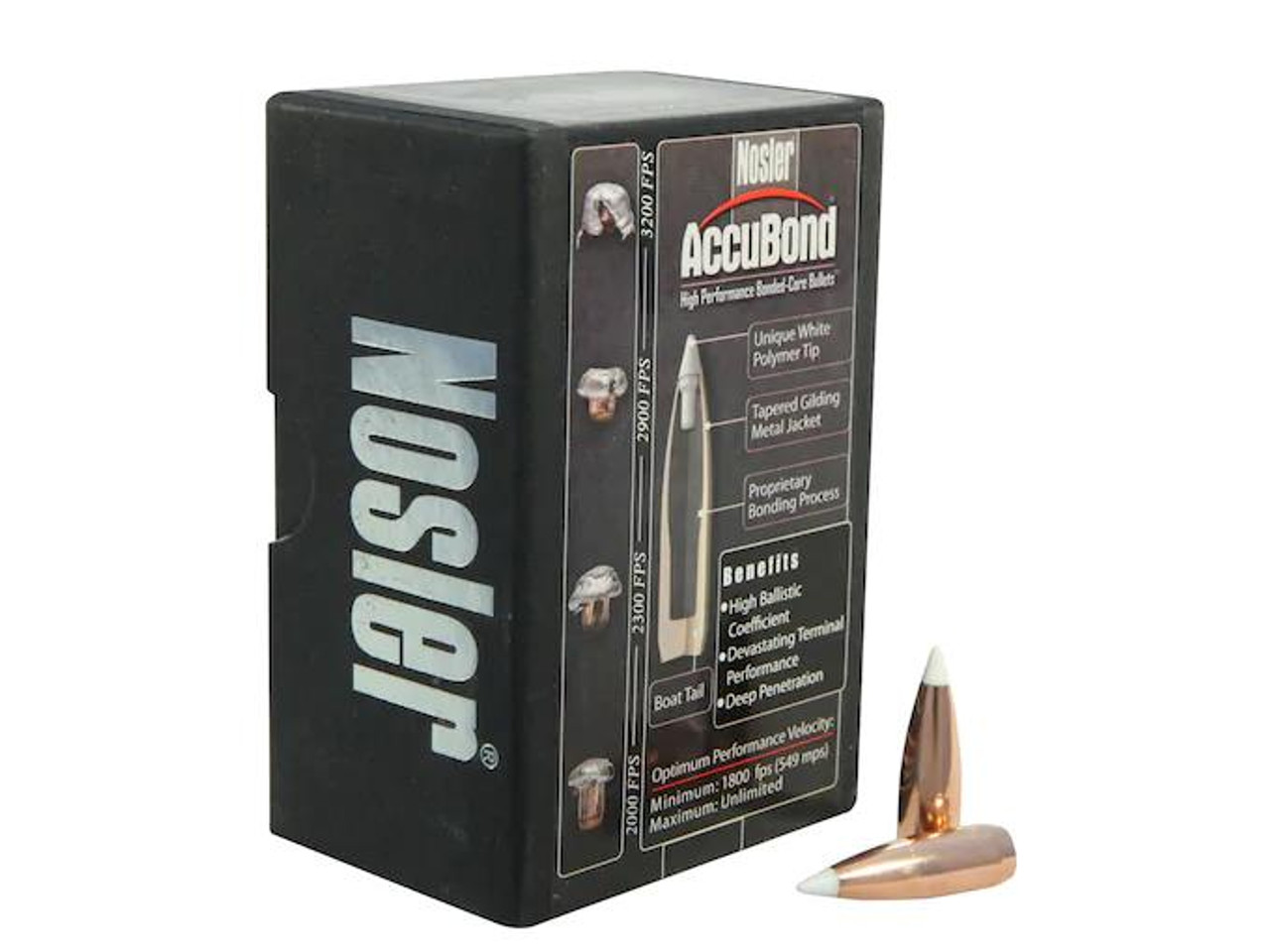 Nosler AccuBond Bullets 284 Caliber, 7mm .284 Diameter 160 Grain Bonded Spitzer Boat Tail Box of 50 - 54932