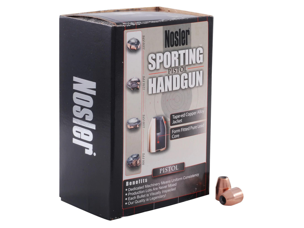Nosler Sporting Handgun Bullets 45 Caliber (451 Diameter) 230 Grain Jacketed Hollow Point Box of 250 - 44922