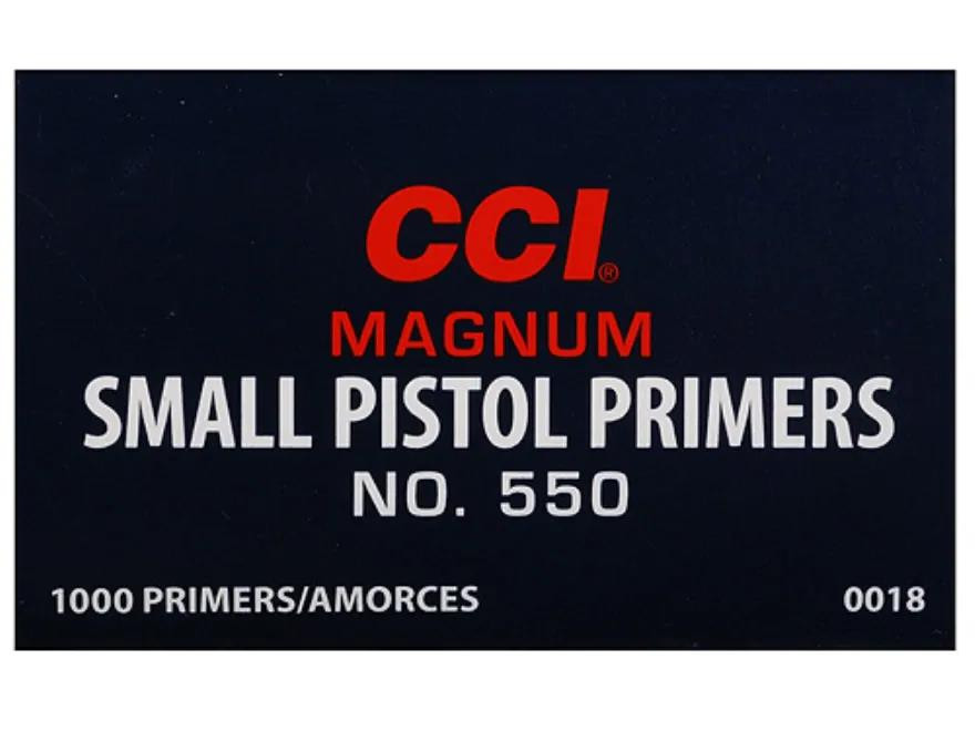 CCI Small Pistol Magnum Primers #550 Box of 100 (1 Tray of 100)